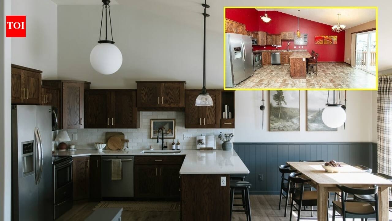 A North Dakota couple spent $803 making their red-and-orange kitchen liveable in 2019, then saved for five years for a renovation and did a $9,037 makeover, turning it into a traditional farmhouse-style space