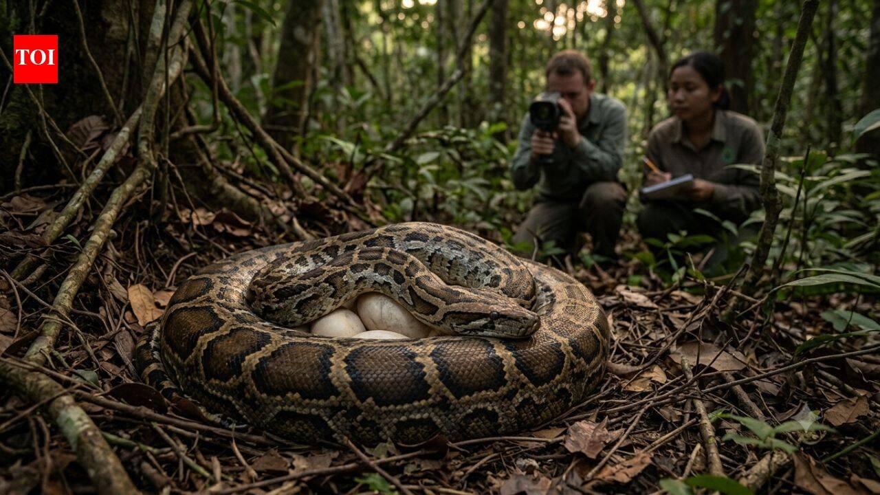 Burmese python mothers can generate heat while guarding their eggs; scientists documented the behaviour in a wild Florida nest