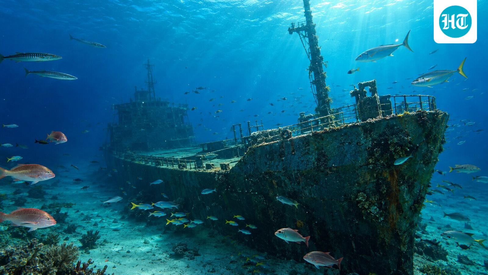 Where an old cargo ship now serves as a home for sea life in the Gulf. (AI-generated/ChatGPT)