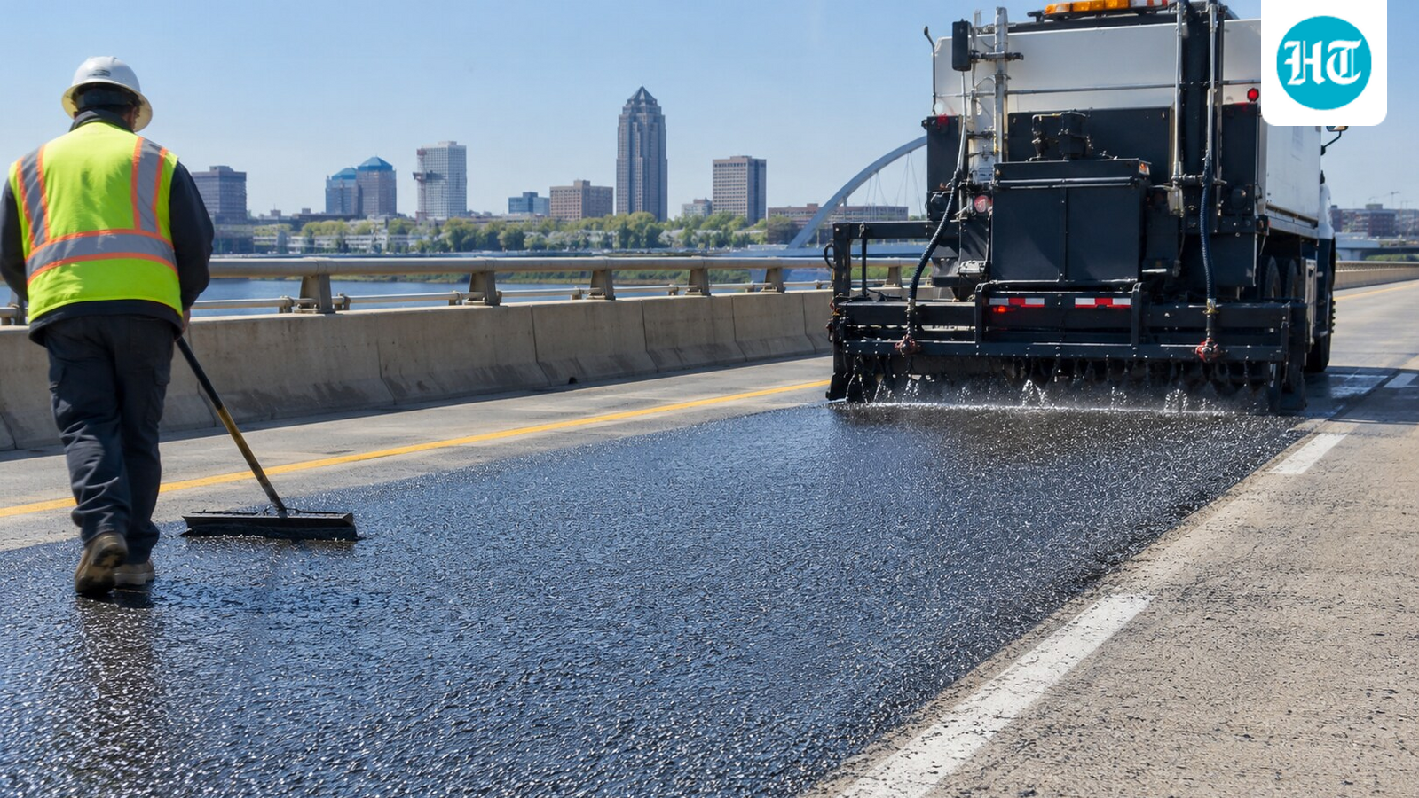 Representative image of a bridge roadway improved with a high-friction surface to enhance tire grip and reduce crash risks. (AI-generated/ ChatGPT)
