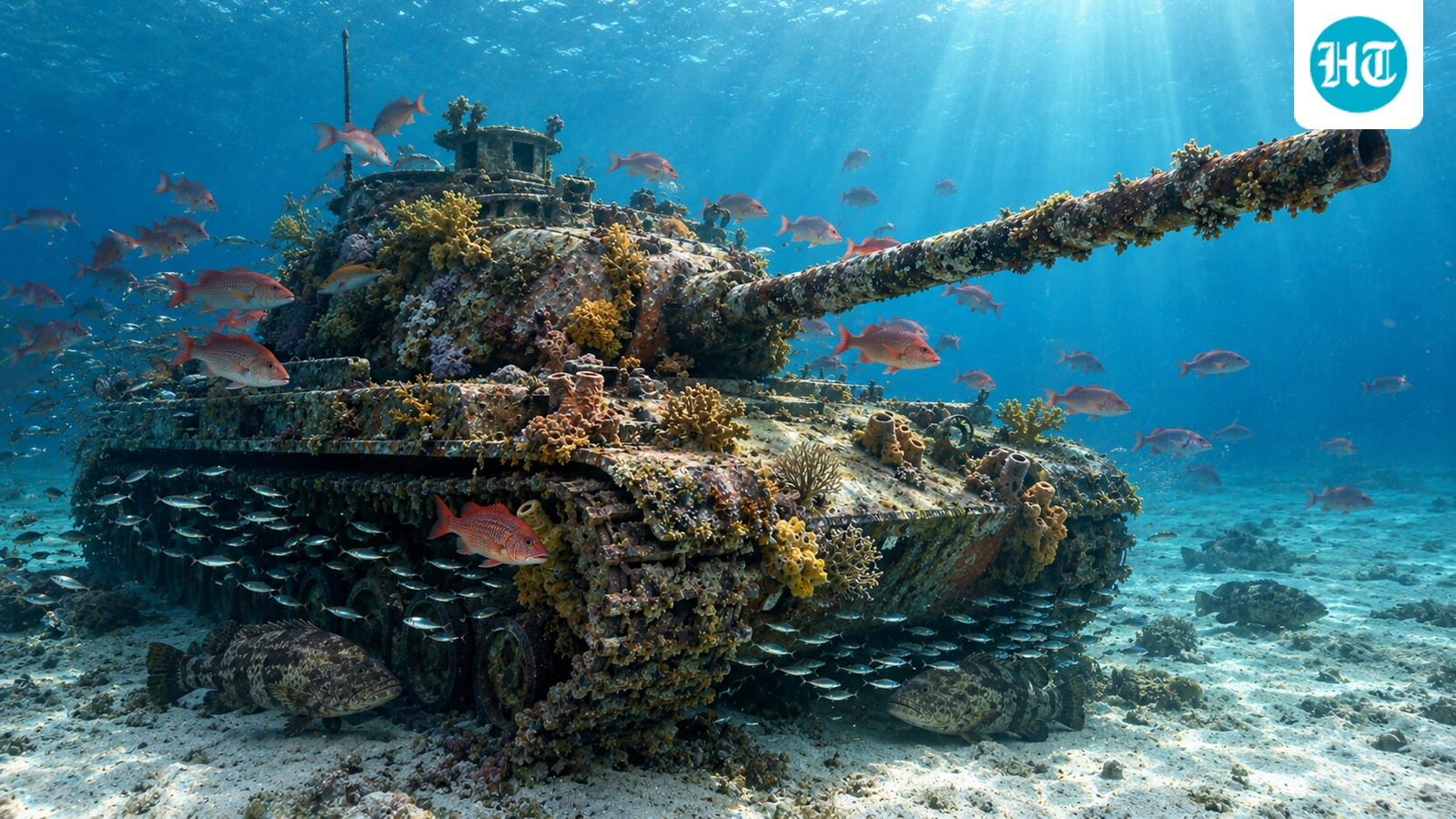 Alabama’s 1994 reef program involved sinking 100 battle tanks to create artificial reefs. (AI-generated/ChatGPT)