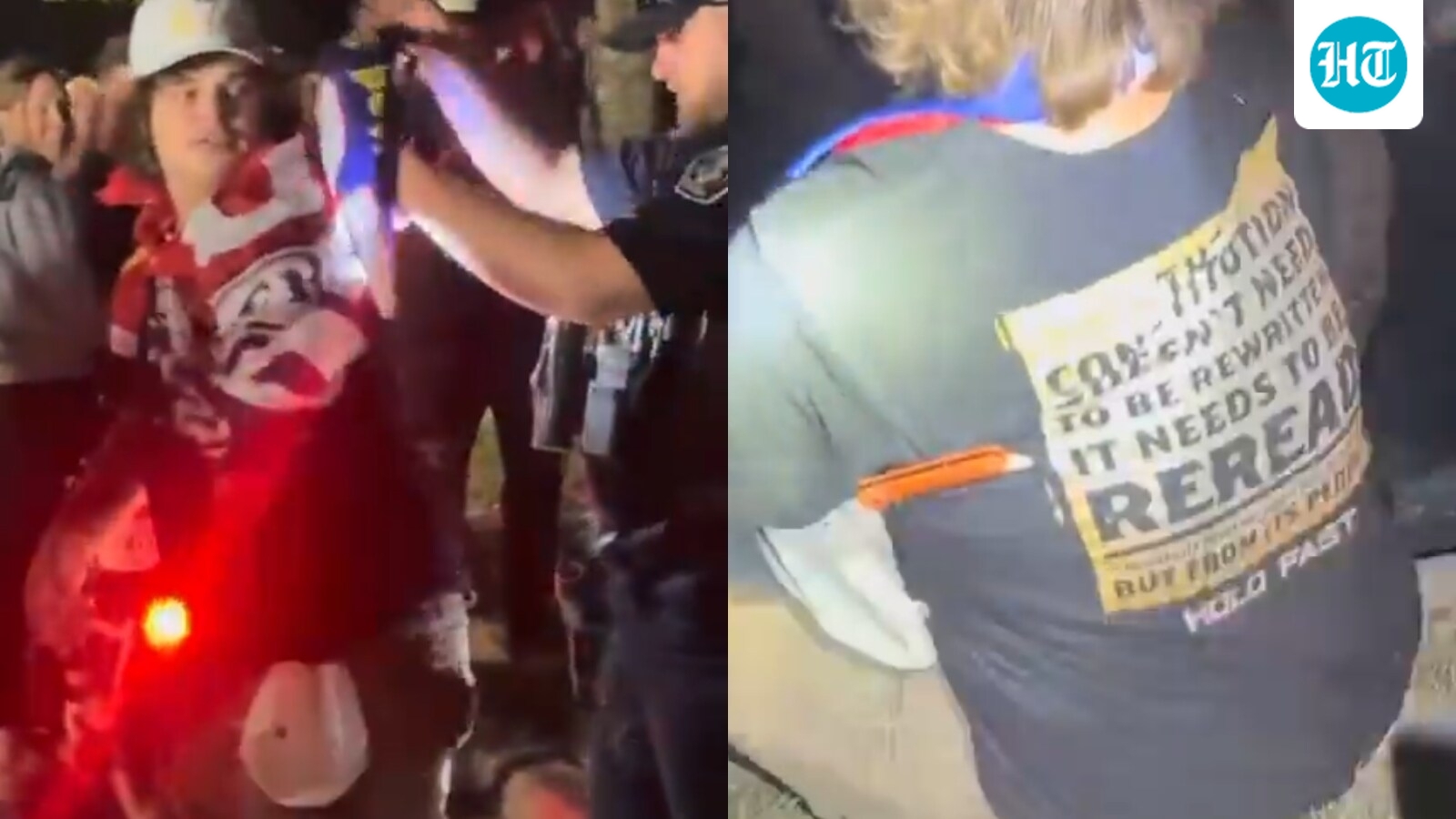 A Donald Trump supporter was seen with a knife in their back in Ohio during the president's midterm campaign. (X/@DerekMyers)